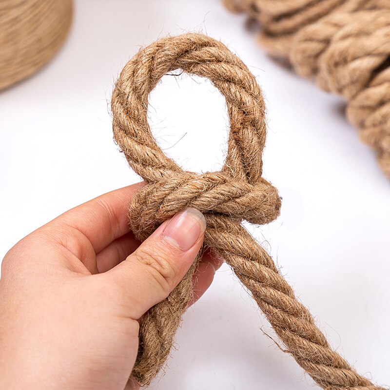 Coarse Hemp Rope Retro Hemp Cord DIY Rope Weaving Handmade 5-16mm Decorative Wall Tied Cord