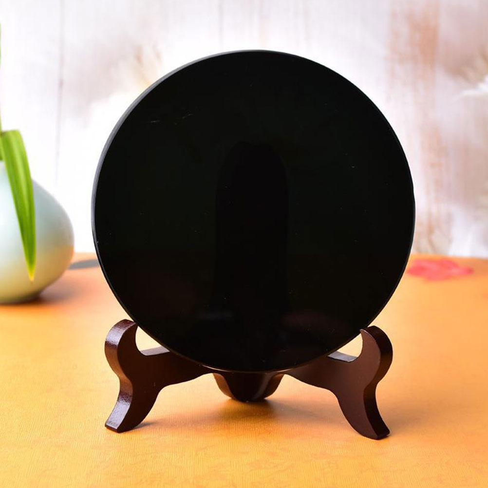 Home Decor Zwart Obsidiaan Spiegel Cirkel Decoreren Decoraties Meditatie Voor Kamer Modern Decoreren