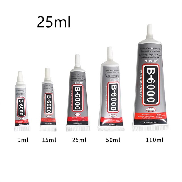 B6000 9ml 15ml 25ml 50ml Rhinestones Crystal Adhesive Mobile Phone Screen Super Glue Repair Jewelry DIY Crafts Glass Supplies: 25ml