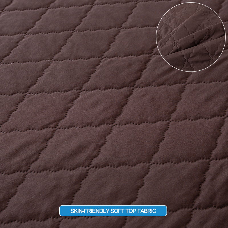 Waterproof Mattress Protector - Hypoallergenic Mattress Cover, Soft & Noiseless, Waterproof Bed Sheet, Anti-Slip Washable,Coffee