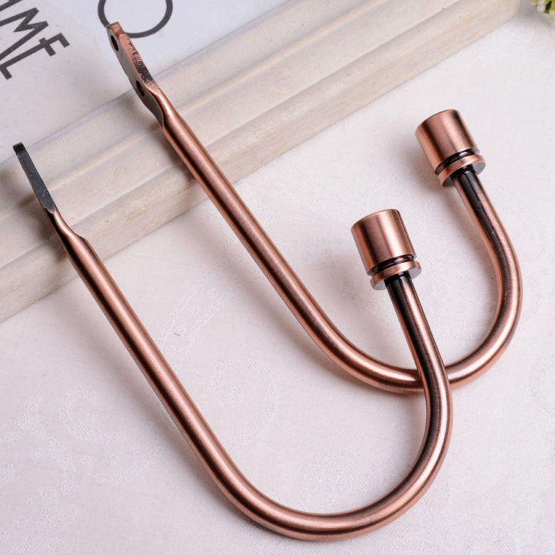 2Pcs Curtain Holdbacks Curtain Hooks U Shaped Hook Wall Mounted Tassel Curtain Tieback Hook Drapery Tieback Curtain Accessories