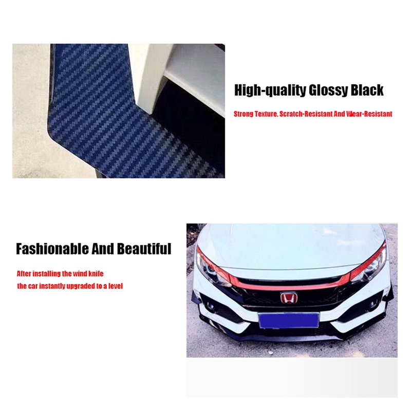 Lame de pare-choc avant de voiture, lame de séparation à Air longue, Kit de carrosserie automobile, aileron de voiture pour Honda Civic 10TH type-r – 4 pièces
