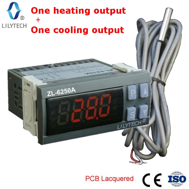 ZL-6250A, Constante temperatuur controller, Digitale temperatuur, koeling en verwarming controle, Thermostaat, Dual relais, Lilytech