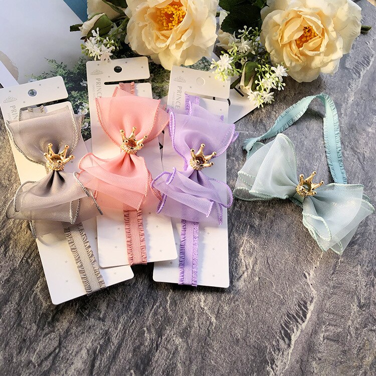 Bebê meninas bowknot coroa bandana laço elástico princesa faixa de cabelo moda novo estilo crianças acessórios para o cabelo