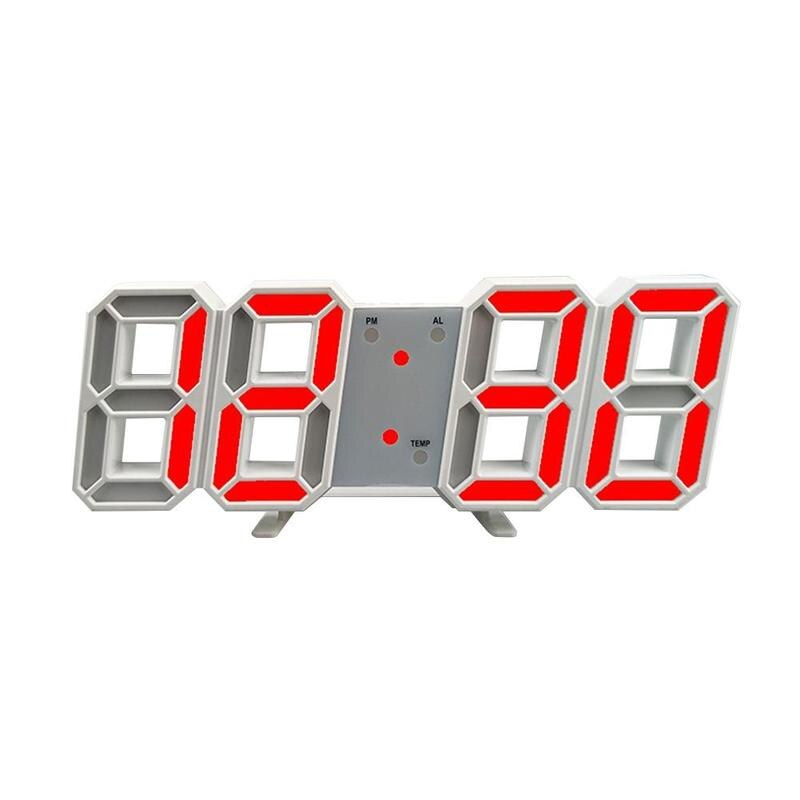 Acrylique rouge LED horloge numérique brillant nuit affichant la température automatiquement gradation horloge de luminosité: Rouge