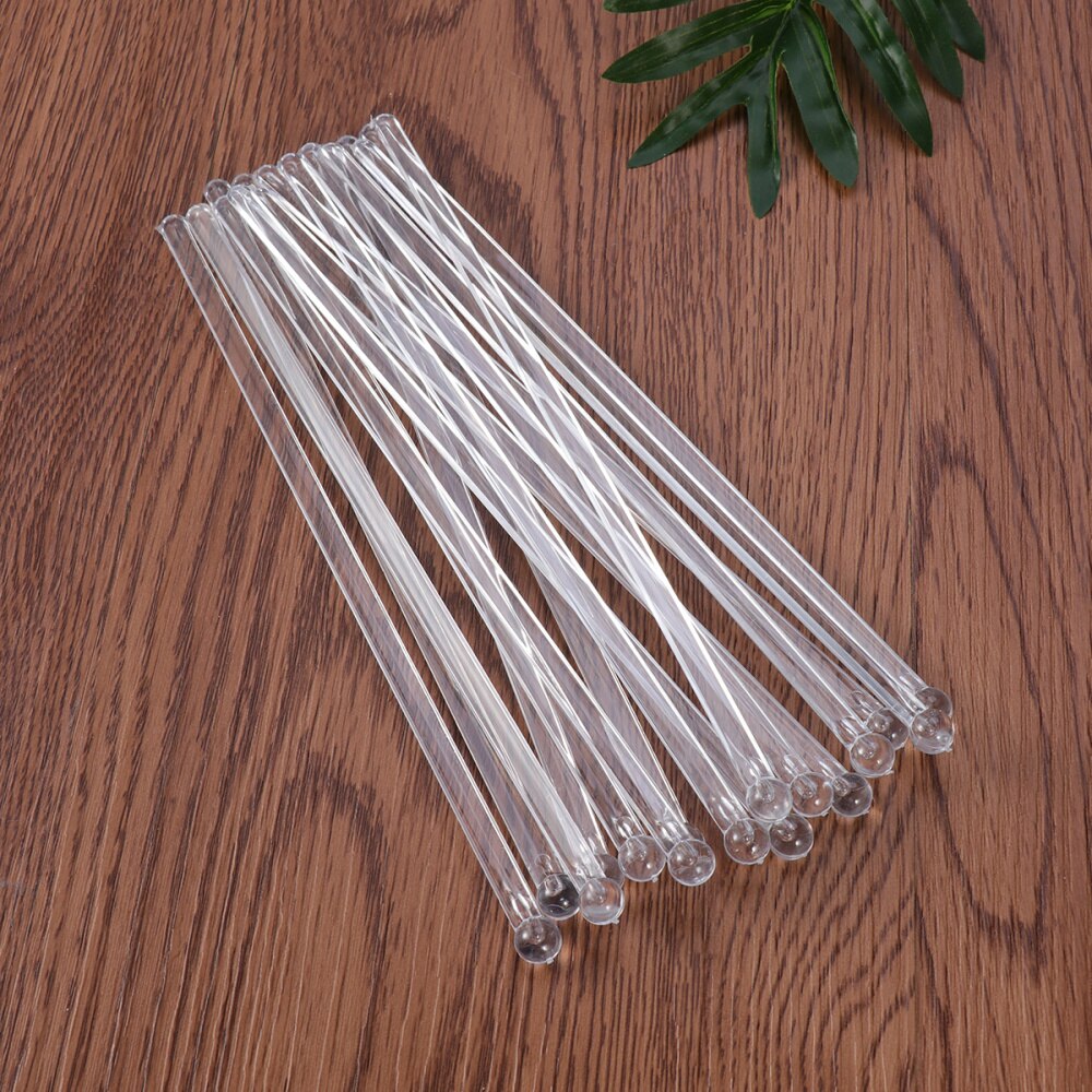 100Pcs Transparent Cocktail Drink Bar Muddler Round Head Stirring Mixing sticks Ladle Stirrer Swizzle Stick