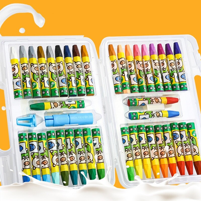 Lápiz de cera Deli para niños, 12/24/36 colores por caja, pintura al óleo, Color caramelo, Pastel, Seguridad Infantil, Pastel no tóxico 0100