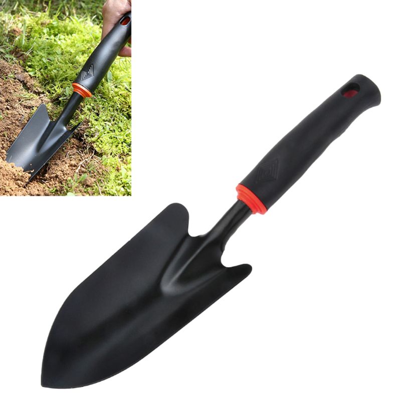 Pala portátil de jardín puntiaguda pala multipropósito duro de acero al carbono mango plástico excavación paleta bonsái hogar