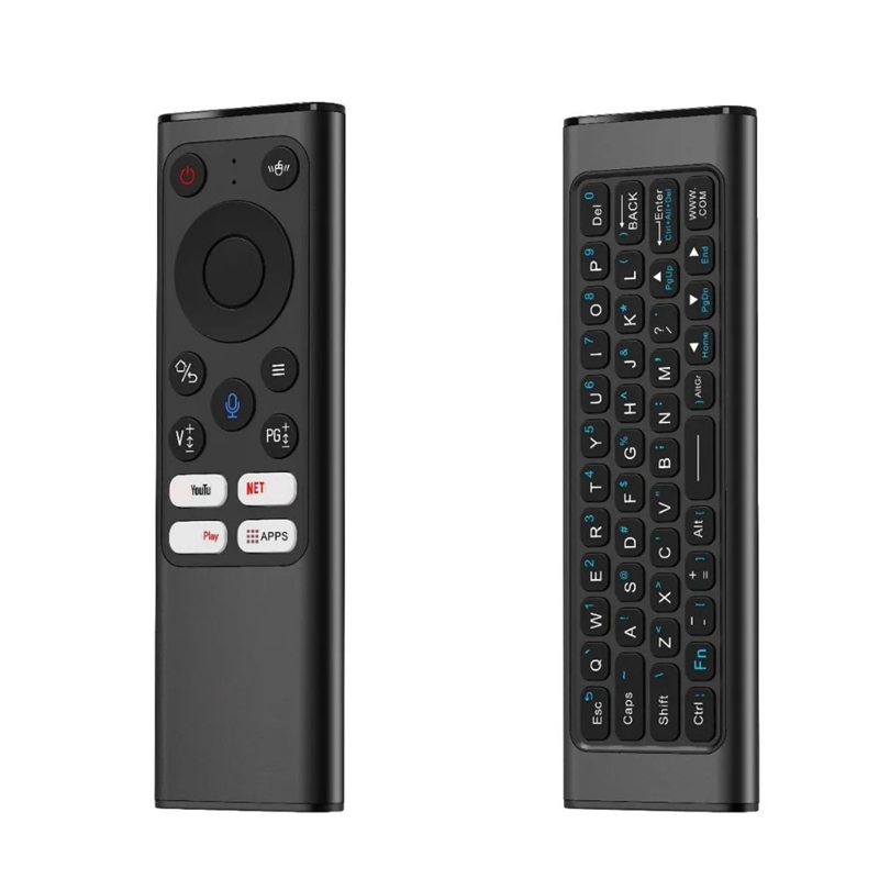 Télécommande universelle sans fil, clavier Air Mouse pour Android TV Box, Mini PC, HTPC avec apprentissage IR, 2.4G: Black
