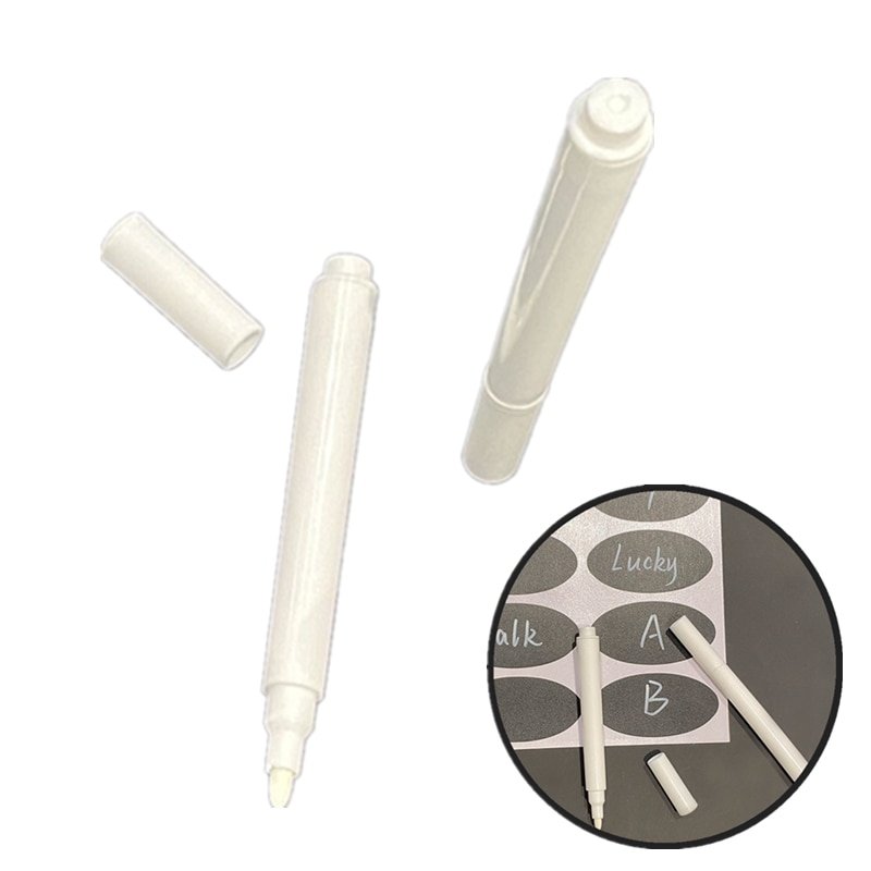 Rotuladores borrables para cocina, etiquetas adhesivas, bolígrafos de tiza líquida blanca, tarro de almacenamiento, especias, etiquetas adhesivas, etiqueta de pizarra, 1/3/5 Uds.