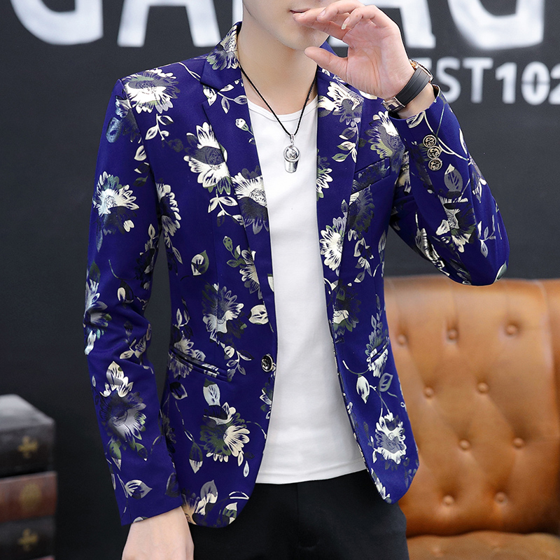 style d'explosion motif de couleur individuel style assorti petit costume revers haut de gamme affaires décontracté beaux vêtements pour hommes