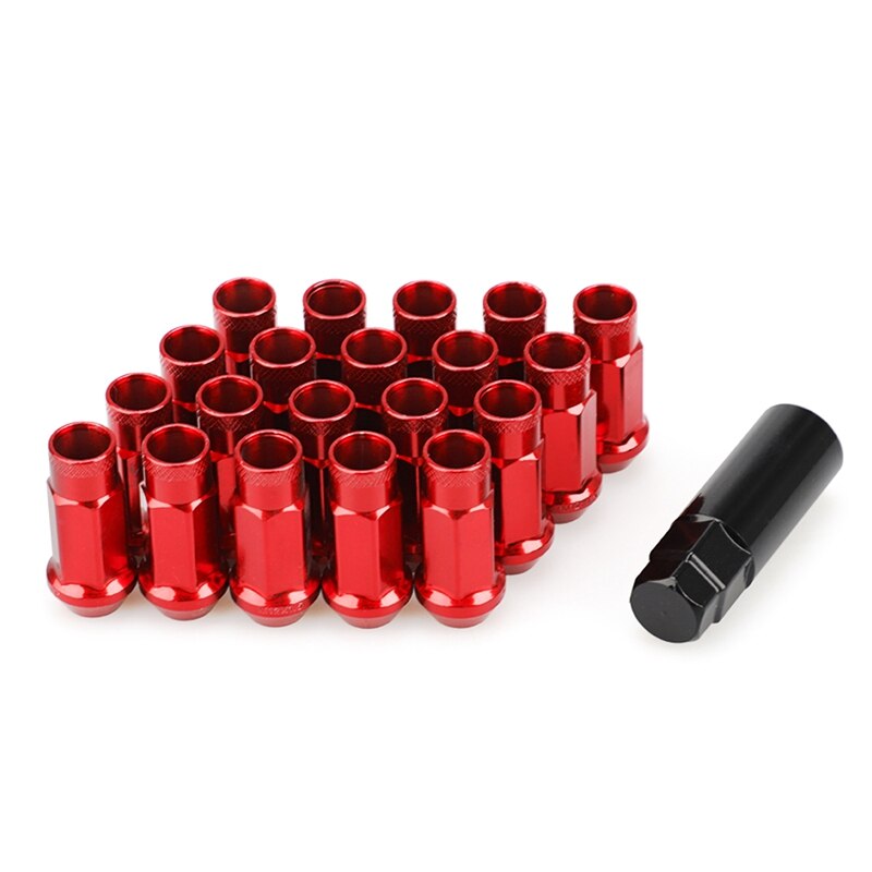 20PCS Steel Car Modification Wheel Nuts Lug Nuts Bolts M12X1.5 M12X12.5 for Chevrolet Hyundai Mitsubishi Acura Mazda: Red