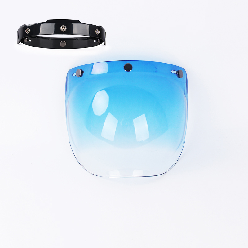 Visera para casco de cara abierta, cascos de motocicleta, viseras de burbujas abatibles hacia arriba, lente Capacete, accesorios para casco de motocicleta: Blanco