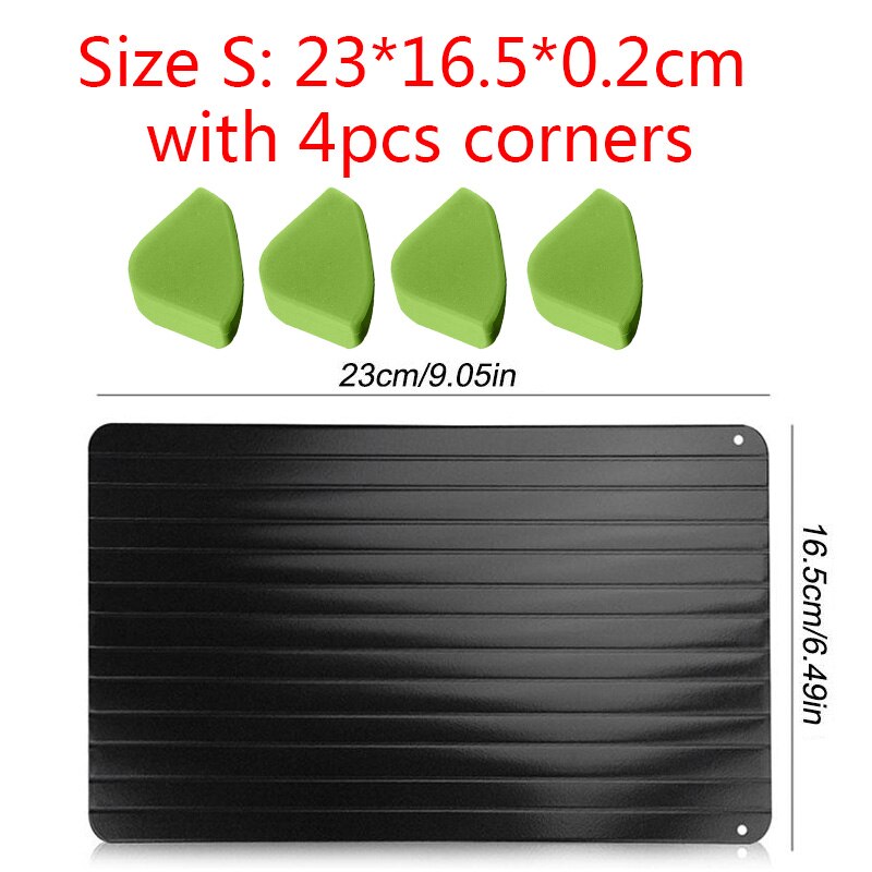 Meijuner Snelle Ontdooien Lade Dooi Bevroren Voedsel Vlees Fruit Quick Ontdooien Plaat Board Ontdooien Keuken Gadget Tool: Size S with corners