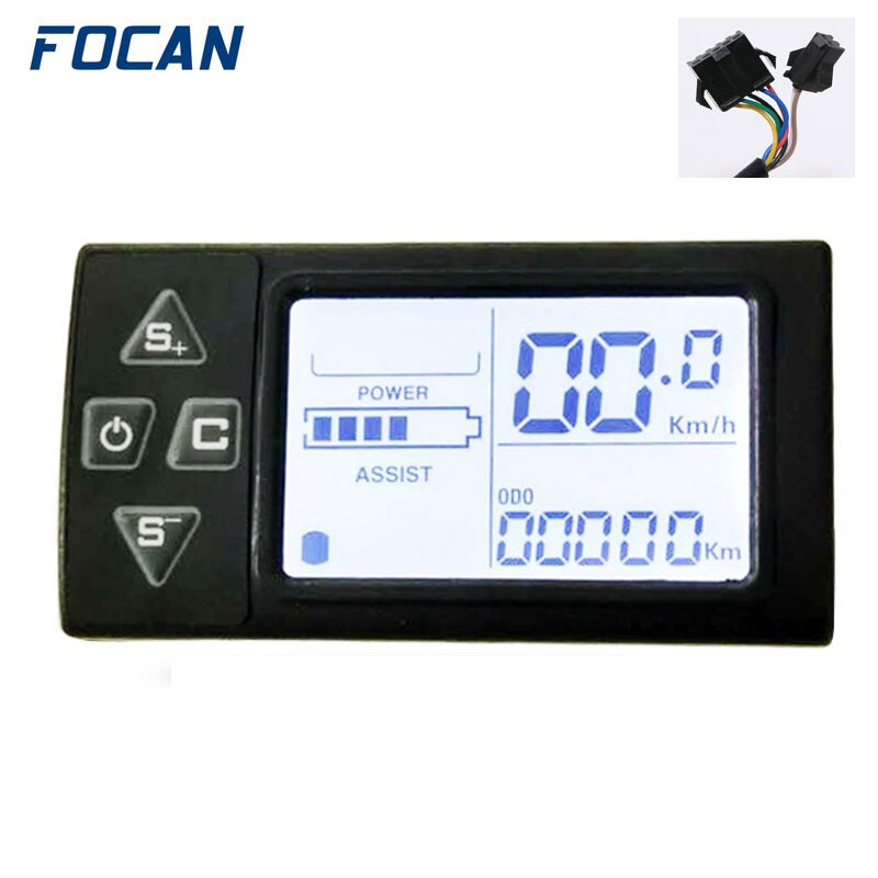 Brushless E-bike Controller with LCD Electric Bicycle Speedmeter Backlight Mountain Road Bike Odometer 36/48V 450W 500W 25A