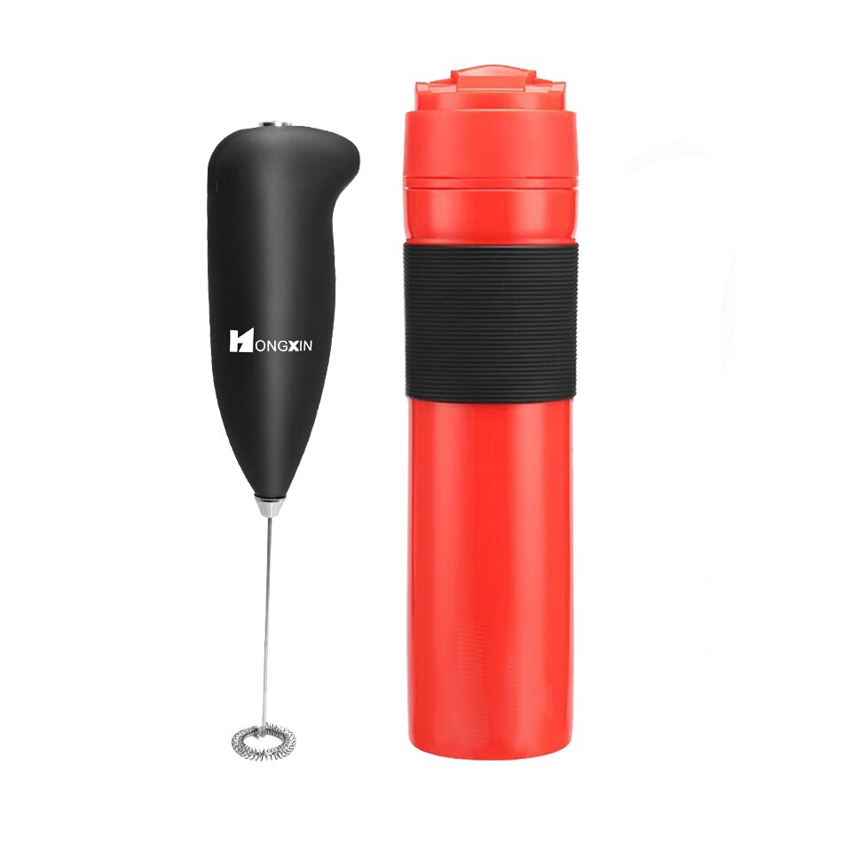 Portable French Press 350ml Coffee Maker Black Plastic Double Wall Mug Filtration Water Isolation Tea Coffee Cup: Plum
