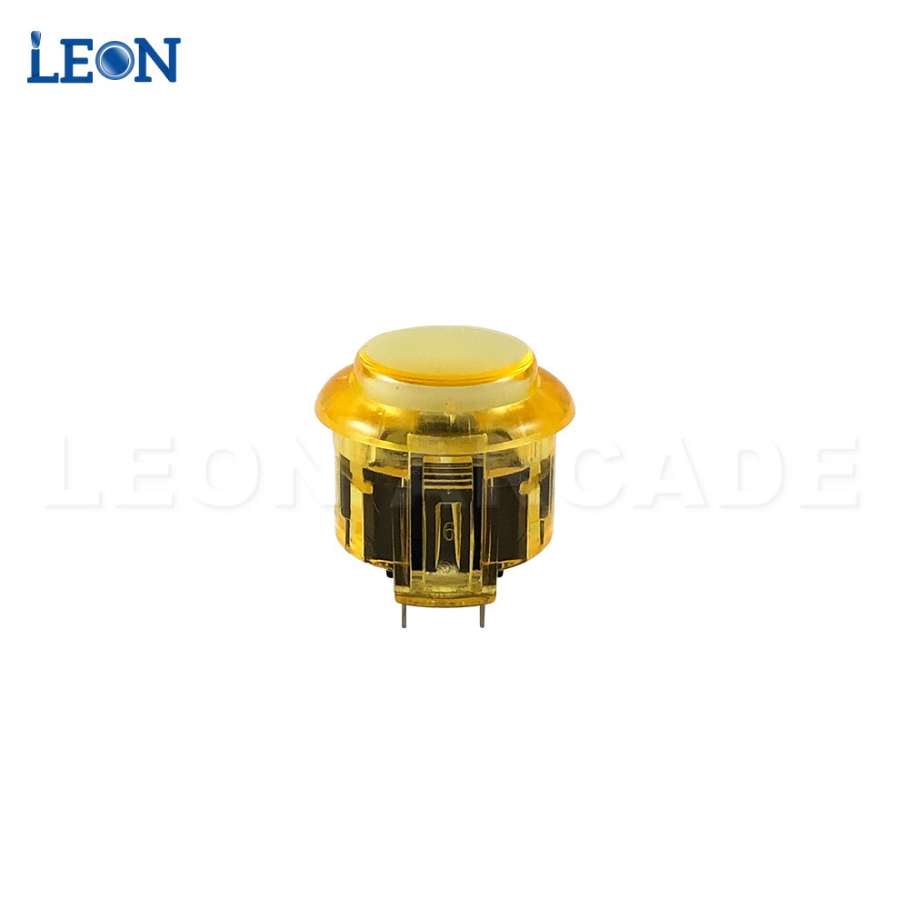 30 Pcs Transparant Arcade Knop Geen Led Arcade 30Mm/24Mm Arcade Kit Voor Arcade Kopie Sanwa 24 OBSF-30 OBSC-30 OBSN-30 Sanwa: 24mm yellow