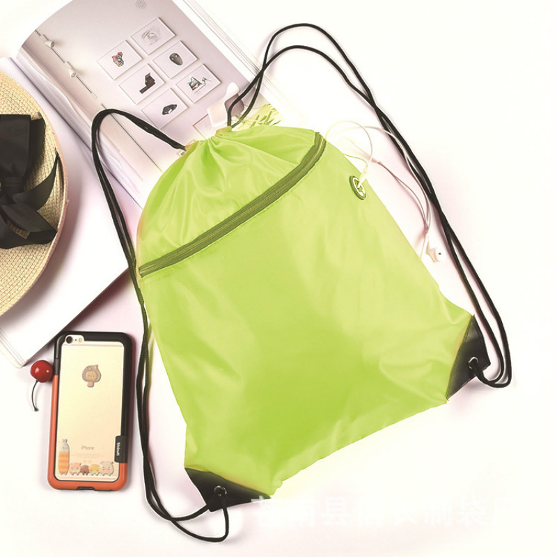 Portable Sport Bag Drawstring Backpack Waterproof Nylon Multifunctional Gym Bag Travel Storage Foldable Men Women Sports Bags: green