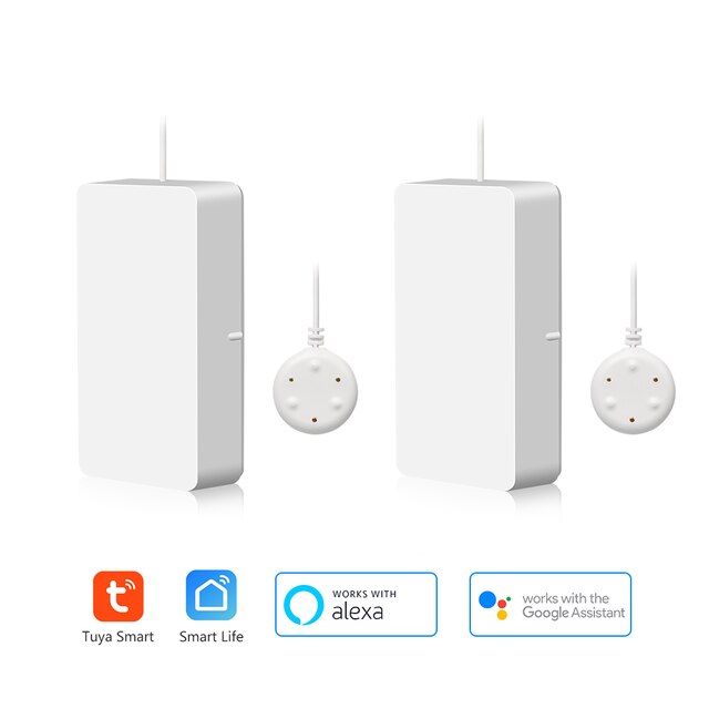 Tuya Smart WiFi Water Leak Detector Home Alarm Water Leakage Alarm Flood Alert Overflow Security Alarm System Water Sensor: Water Sensor x2