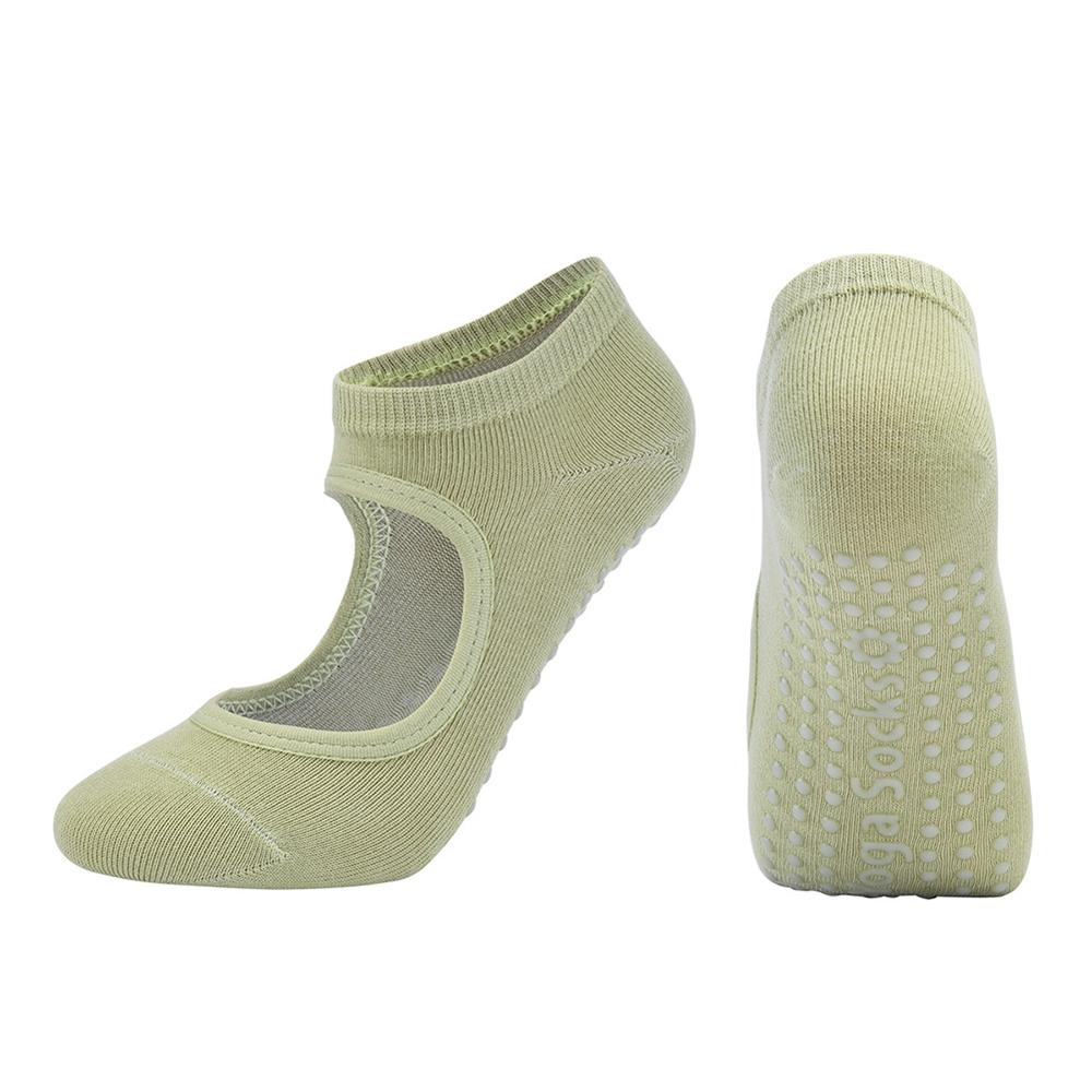 Sportsocken aus gekämmter baumwolle, tanzsocken mit neckholder, rutschfest, pilates-fitness: A05