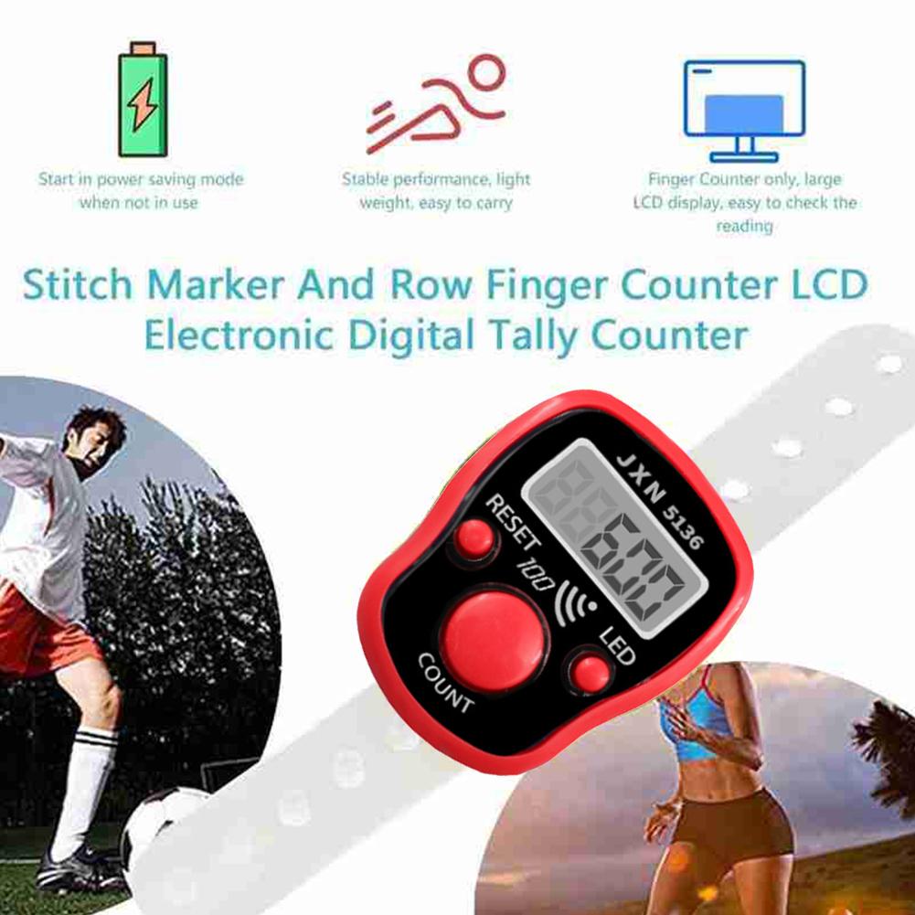 1 Stuks Elektronische Lichtgevende Digitale Vinger Tally Teller Hand Gehouden Breien Rij Teller Clicker Mini Lcd Punt Marker Teller