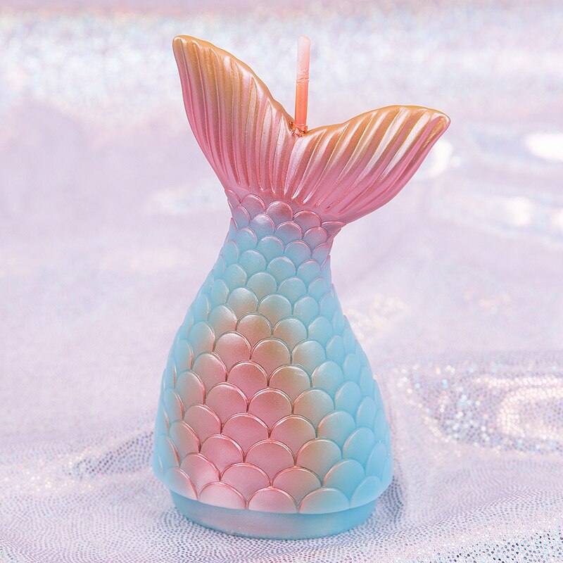 Havfrue hale formet lys i kassen bryllupsfest favor gæst charmerende kage topper dekoration