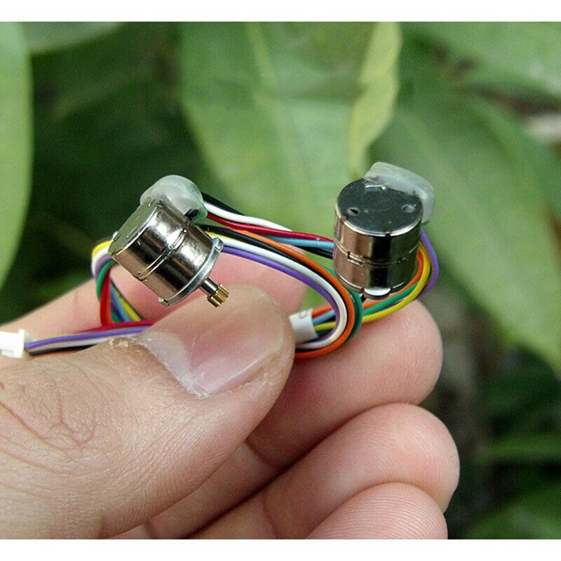 2PCS/Set Micro Mini Stepper Motor 8MM 2 Phase 4 Wire Line Stepping Motor with Small Copper Gear and Connecting Camera Parts