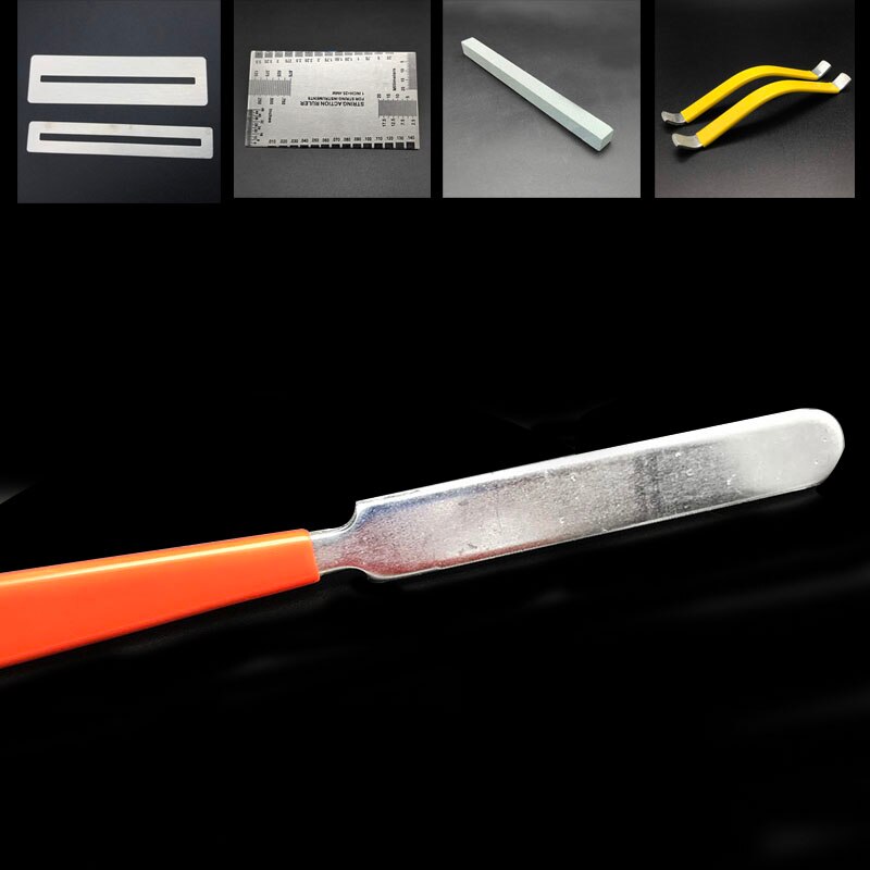 Acoustic Electric Guitar Ukulele Fret Repair Tool Kit Fret Crowning File Polish Took Winder Fret Ruler String Cutter Guitar Part: Kit H