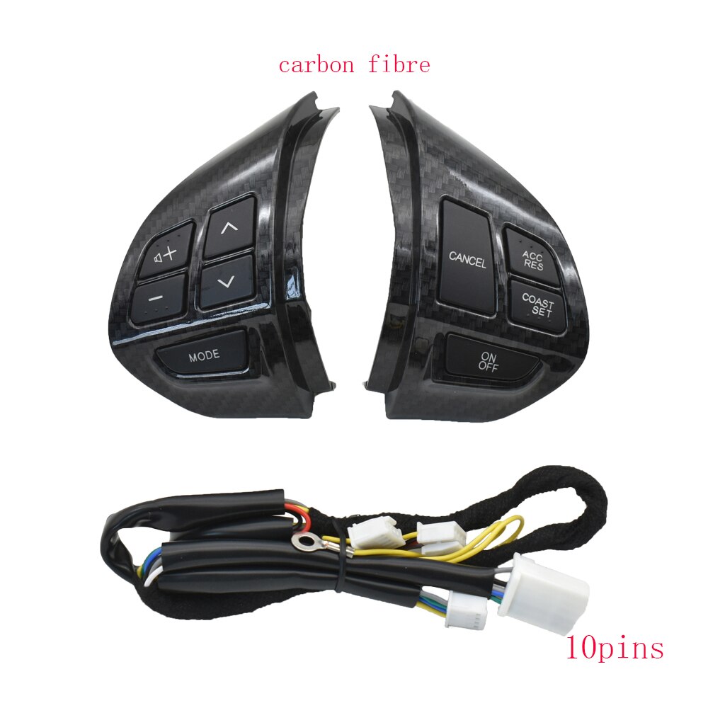 Auto part steering wheel control buttons with wire for MITSUBISHI LANCER OUTLANDER ASX 2007: Carbonfibre-10Pin