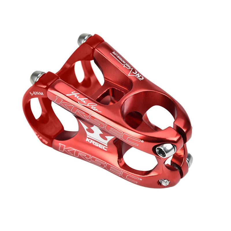 Fiets Korte Steel Verstelbare Fiets Stuurpen Mtb Aluminium Korte Stuurpen Riser Fixed Bike Bar Stem: full red