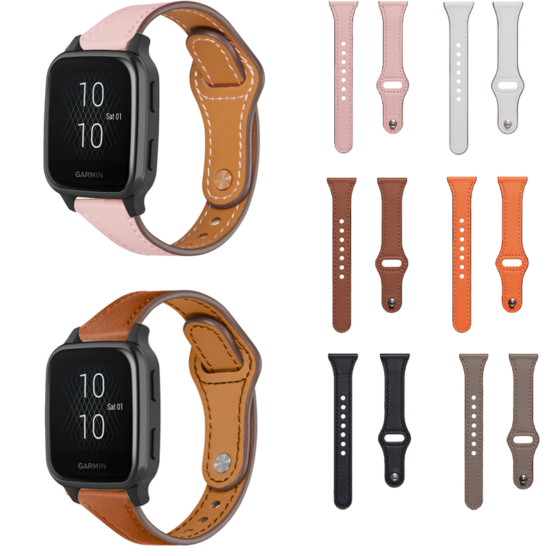 Voor Garmin Venu SQ2 SQ muziek lederen band armband vervangende band