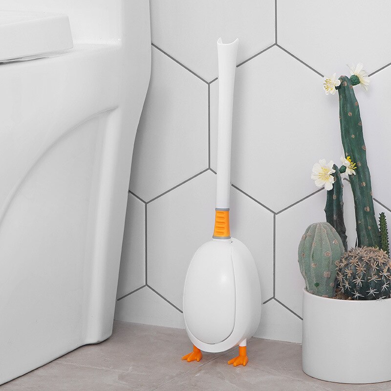 Neue Silikon Wc Pinsel einstellen Nette Tauchen Ente Zauberstab-montiert Stand Langstieligen Schlecht Tiefe Reinigung TPR zubehör