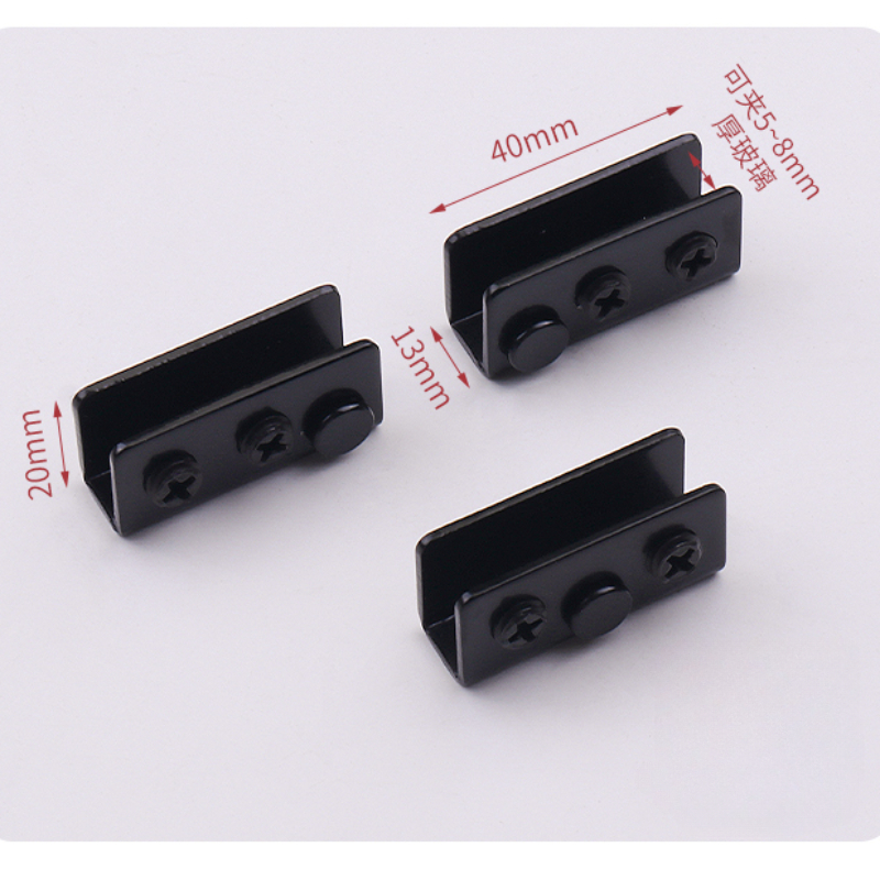 Bisagra para puerta de vidrio sin perforar, bisagra para vitrina de vino, Clips de vidrio de eje giratorio, herrajes para puertas de muebles, 2 piezas