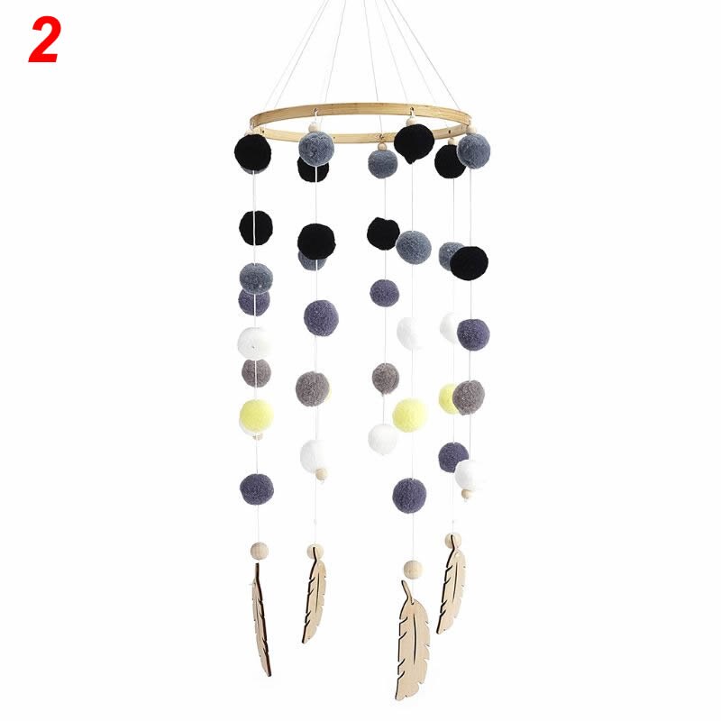 Nordic Hair Ball Crib Wind Chimes Baby Pendant Bed Bell Children Room Decoration: 2
