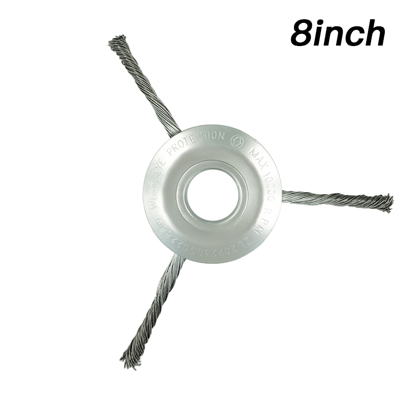Lusqi Staaldraad Gras Trimmer Kop 6/8/9Inch Versterkte Universele Onkruidborstel Fit Rechte As Bosmaaier Verwijdering Mos Roest