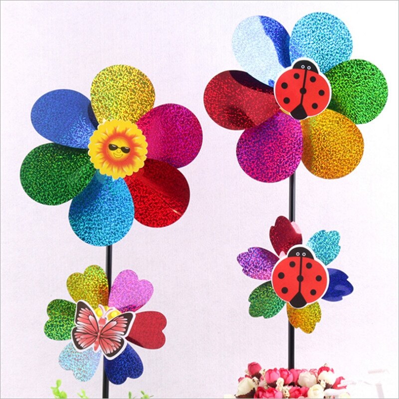 1 PC Kleurrijke Wind Spinner Kids Toy Pailletten Windmolen Wind Spinner Huis Tuin Yard Decoratie