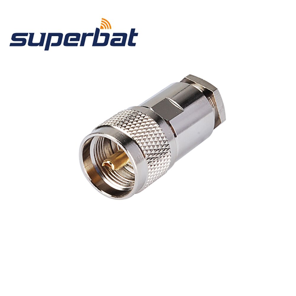 Superbat 10 Uds UHF PL259 macho abrazadera conector Coaxial RF para Cable RG8 RG213 RG214 LMR400 Baofeng CB Conversión de antenas de Radio