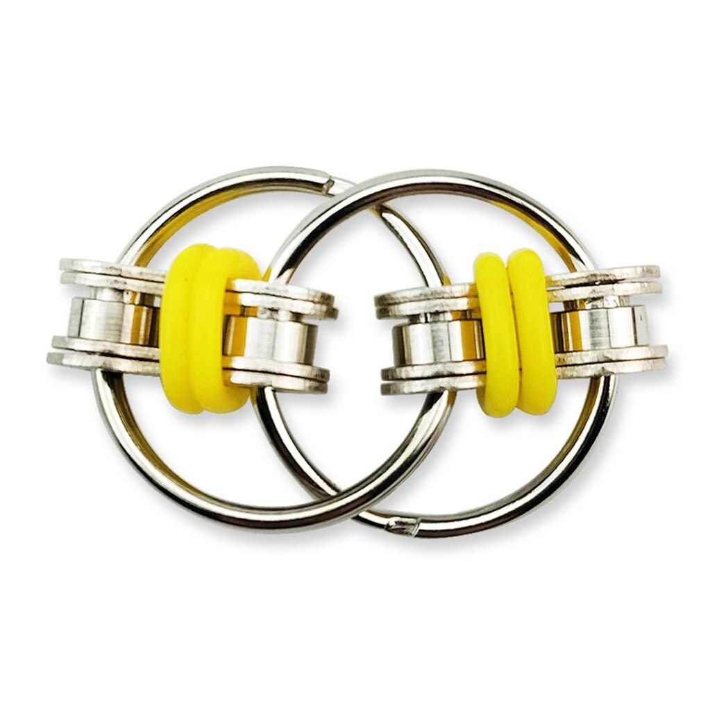 Flippy Chain Fidget Toy Perfect for Anxiety and Autism - Bike Chain Fidget Stress Reducer for Adults and Kids: yellow
