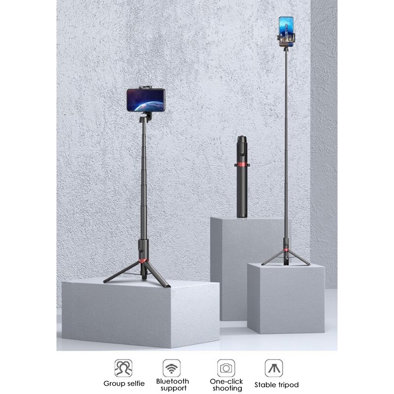 Selfie-stick, ausziehbarer und verstellbarer selfie-stick-stativ aus aluminiumlegierung für iphones und android-smartphones
