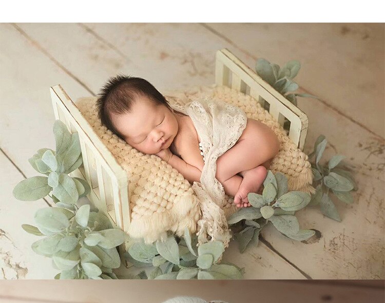 Newborn Photography Props Wood Detachable Bed Baby Photography Background Accessories Infant Boy Girl Studio Props for Shoot