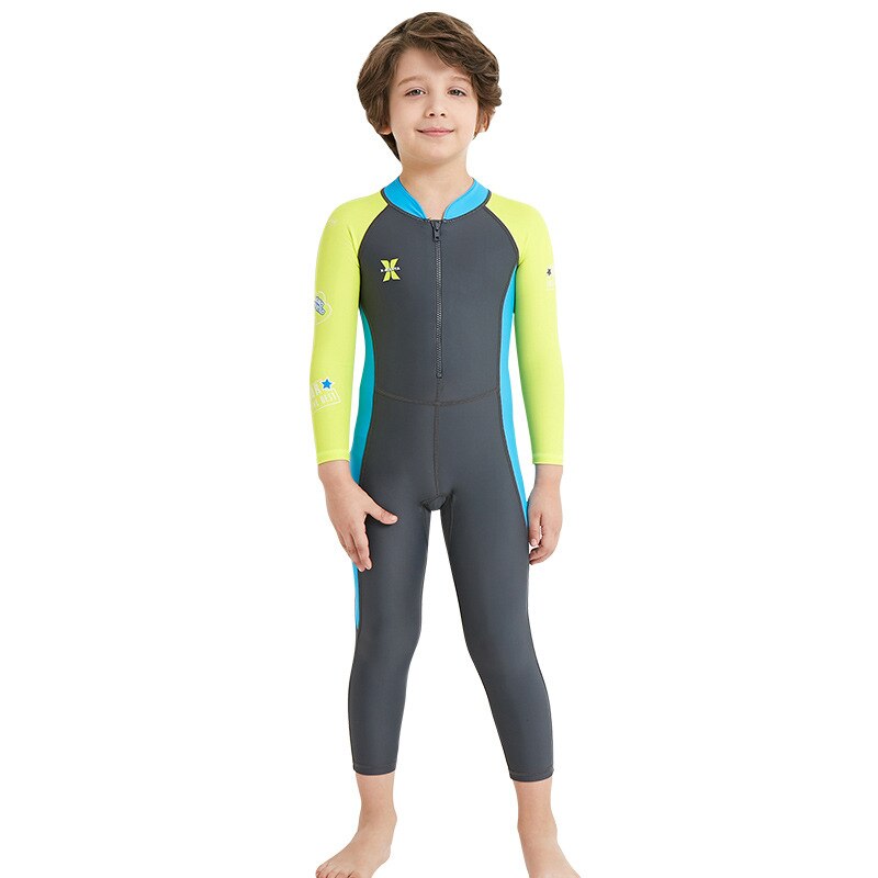 Child One-piece Diving Suit Surfing Wetsuit Kids Boys Girls Chilren Thermal Swimsuit Wetsuits for Diving Swimming Surfing: Gray / M