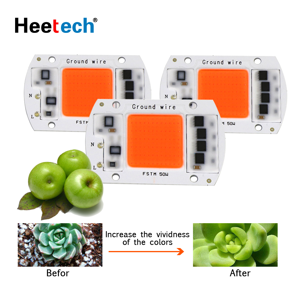 LED COB Chip Led Grow planta luz espectro completo flor lámpara 220V 240V 20W 30W 50W LED Grow lámpara para plantas de interior plántulas crecer
