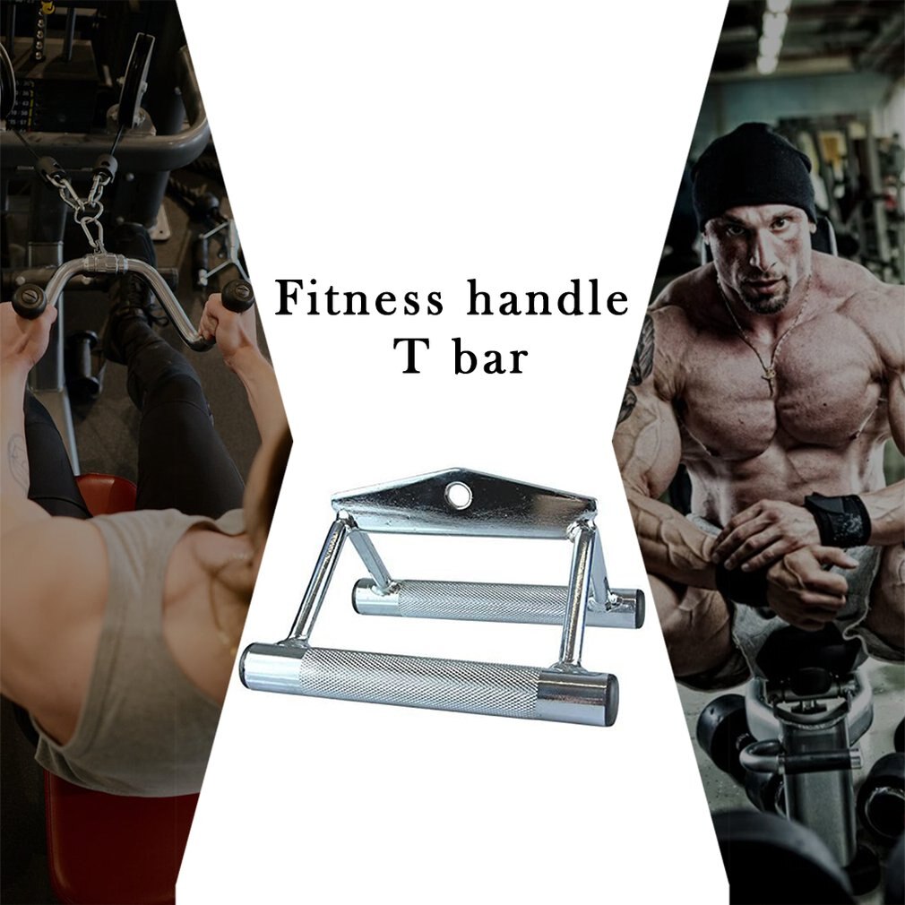 Gym Lat Pull Down Rope Pully Cable Machine Attachment Triceps Fitness T-Bar Handle Grip Fitness Equipment