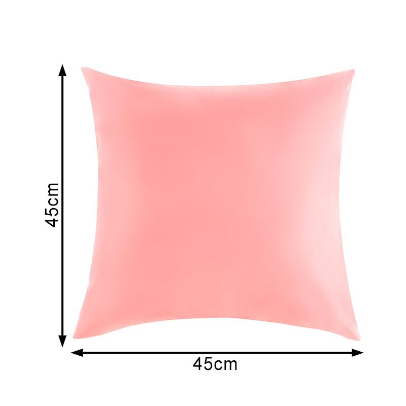 Funda de cojín de Color liso, funda de almohada impermeable para sofá, decoración del hogar, 45x45CM: pink