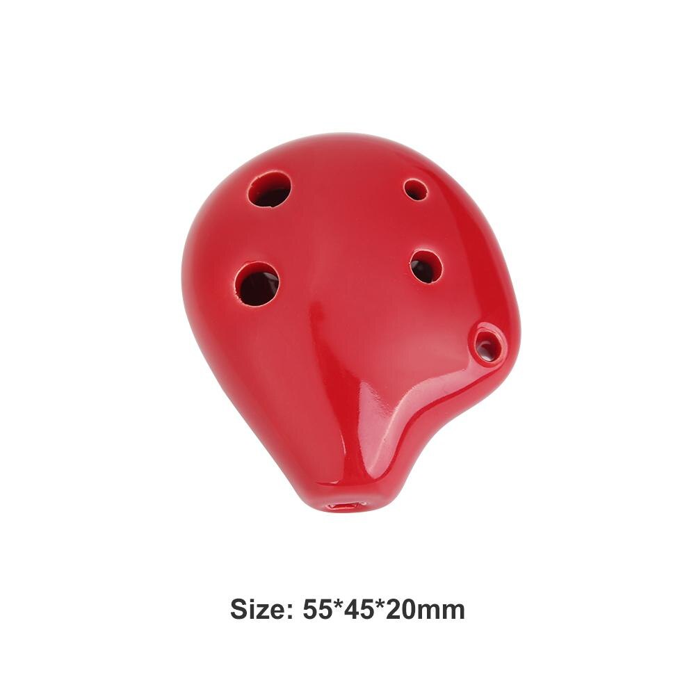 Durable Ceramic Flute Freshness Cartoon Cute C Tone Ceramic Flute Mini Pocket Musical Instruments for Beginner: Bean Red