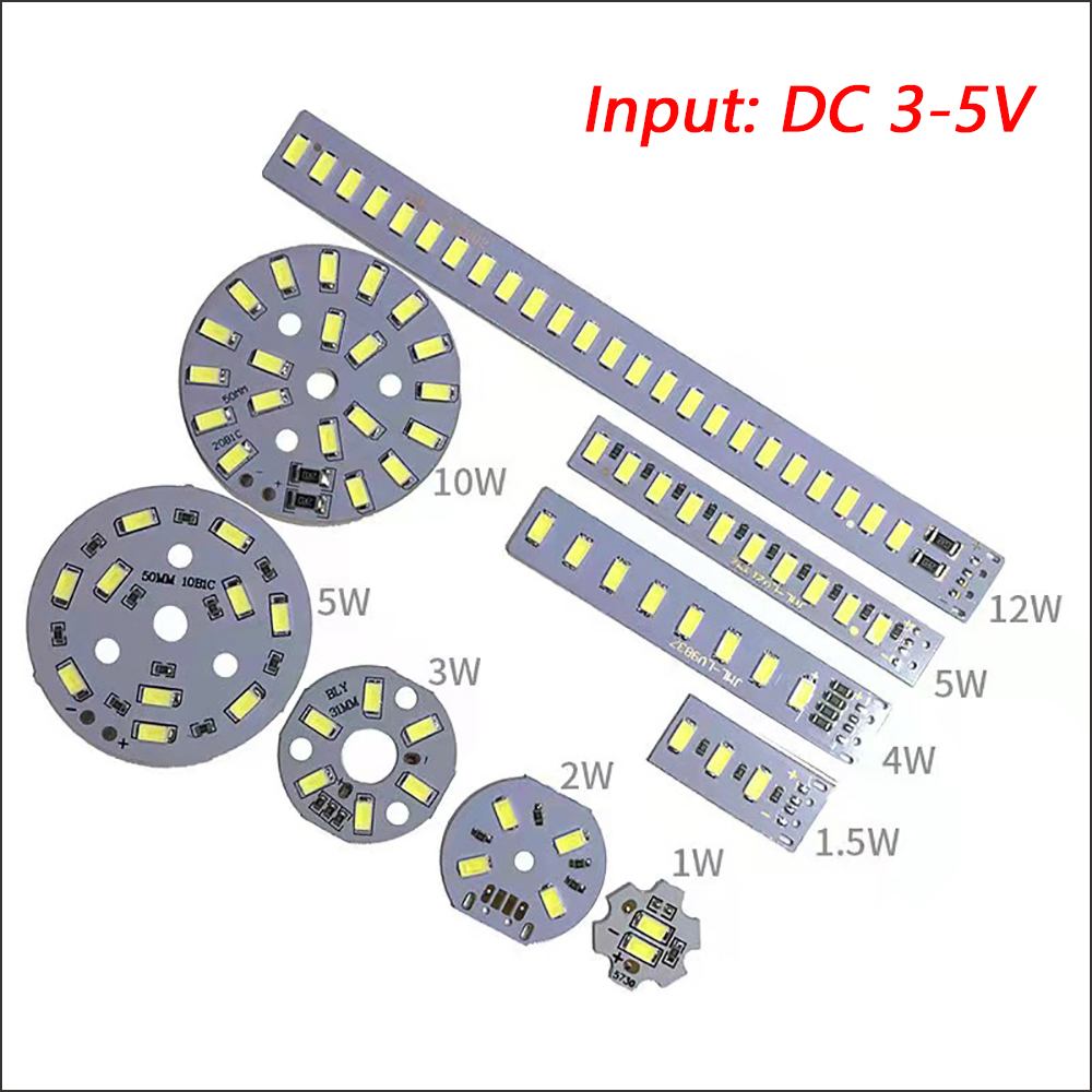 Placa de lámpara LED SMD5730 de 1 piezas, fuente de luz, cuentas de lámpara de un Color, luz blanca cálida, 1 w2w3w5w10w12w