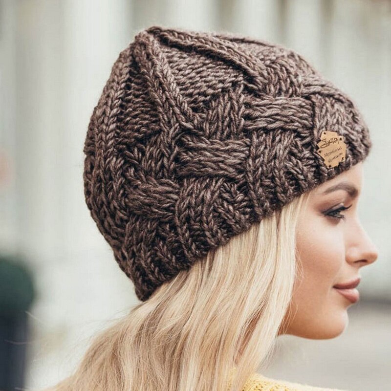 Knit hats For Women Beaines winter Breathable Hip-hop Gorras Simple Hat Warm Solid Casual Lady Knitted cap