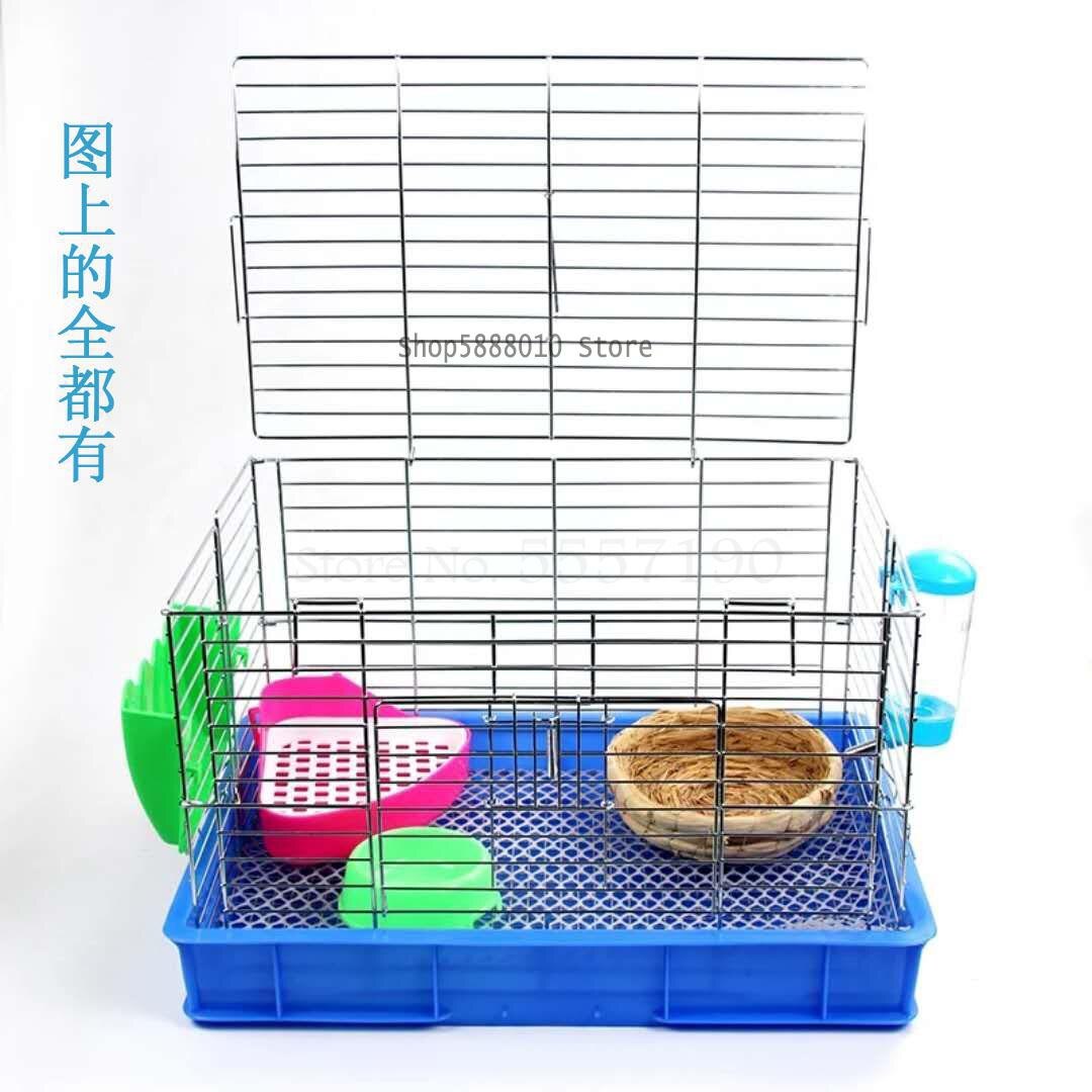 Stainless steel plating rabbit cage extra large rabbit cage cat cage luxury villa lop-eared rabbit breeding spray-proof: Invisible Wings   6
