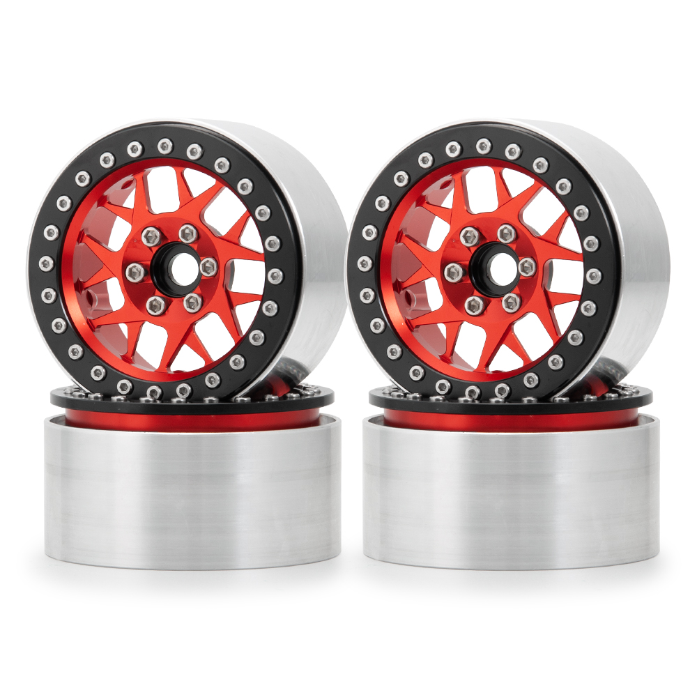 AXSPEED 4 llantas de Metal de 1,9 "/2,2 pulgadas Beadlock 25/35mm para Axial SCX10 Wraith TRX-4 D90 1/10 coche trepador de control remoto piezas de mejora: Transparente