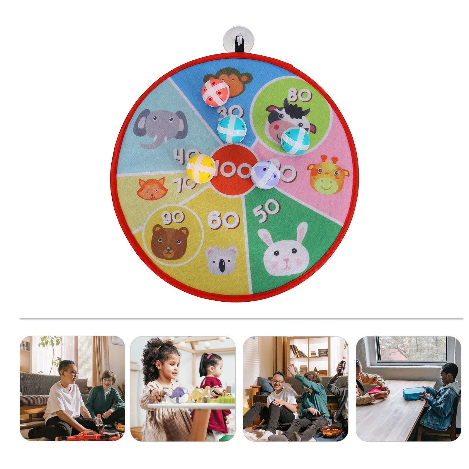 1 Set Cartoon Tossing Darts Kids Sticky Dart Board Interactive